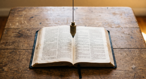 Bible Sufficient as demonstrated by the included plumbline over the Scripture