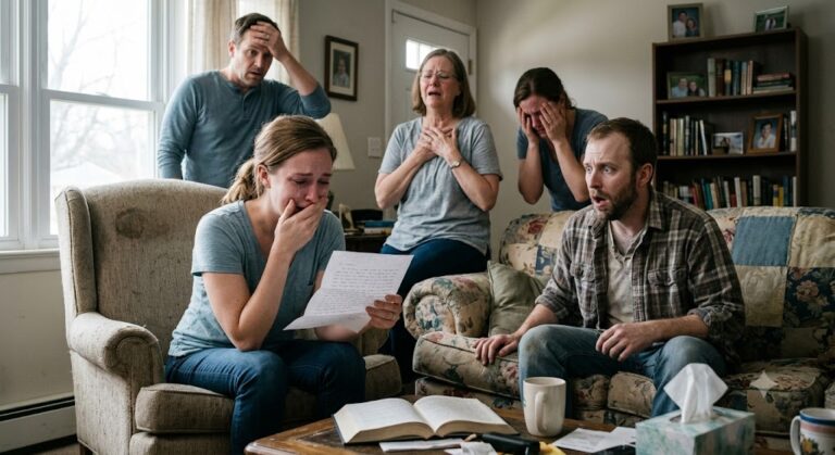 People gasping over the news of the cross